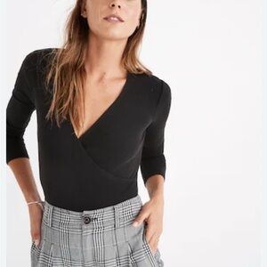 Madewell Black Wrap Bodysuit